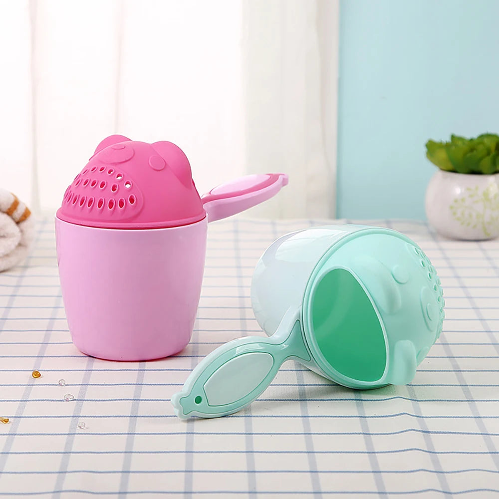 Bonnet de bain bébé mignon à motifs de dessins animés - Gobelet à shampoing pour tout-petits