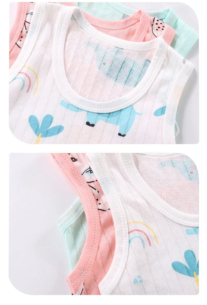 Ensemble bébé 2 pièces en coton imprimé - Débardeur + Short respirant pour filles et garçons - Été
