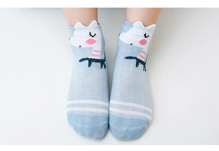 Lot de 5 Paires de Chaussettes Bébé en Coton - Maille Respirante - 0-2 ans