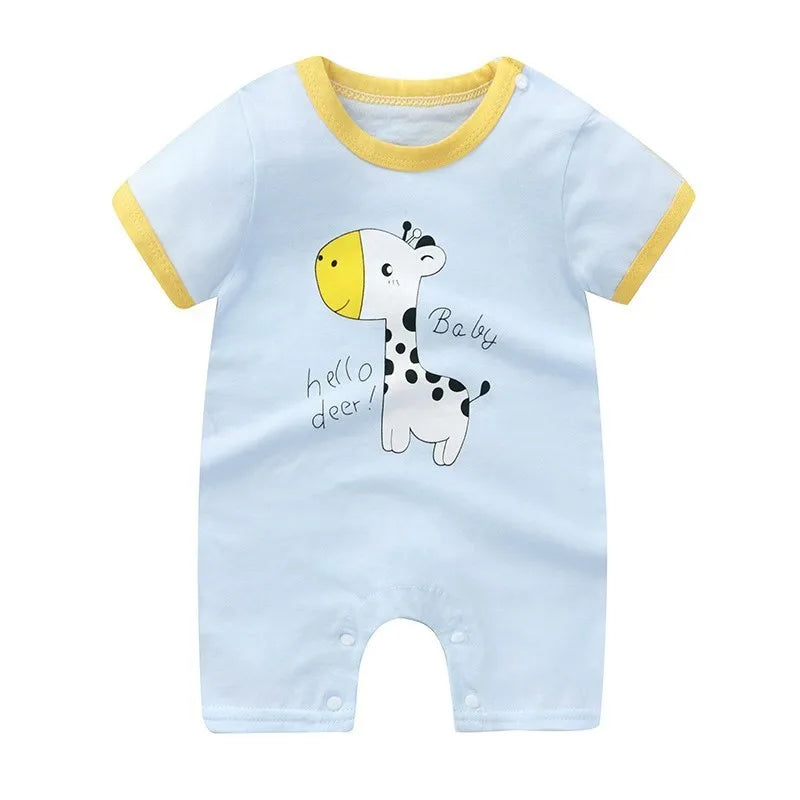 Combinaison d'été pour bébé fille et garçon de 0 à 12 mois - Déguisement bébé - Vêtements bébé en coton - Motif dessin animé