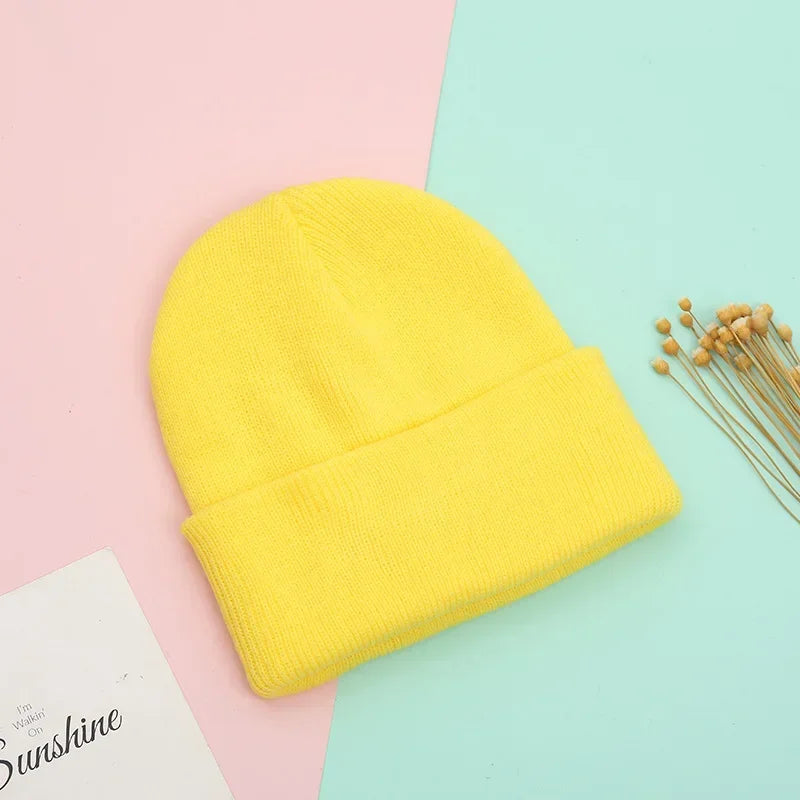 Bonnets Famille Assortis - Papa Maman Enfant Bébé - Coton Tricoté Doux - Couleurs Pastel