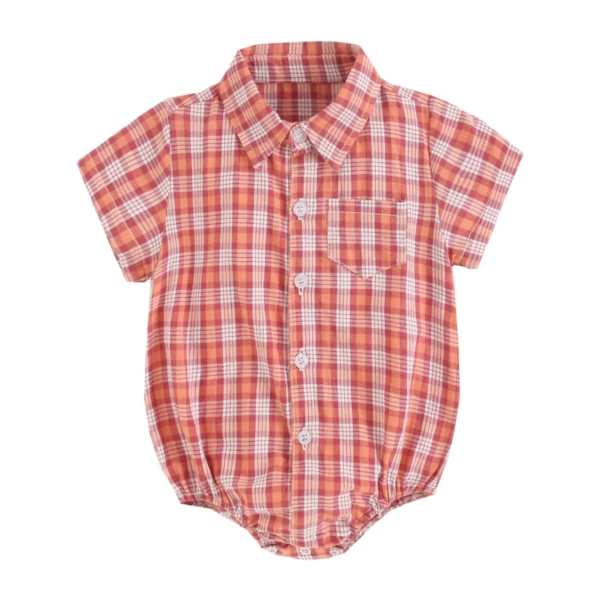 Body Manches Courtes pour Bébé Garçon - Coton Doux - Motif Carreaux - 0 à 12 mois
