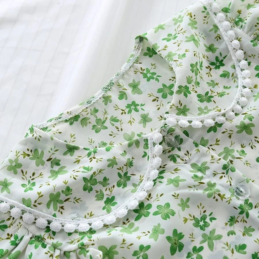Ensemble fille 2 pièces imprimé fleurs - T-shirt manches courtes + Short - Tenue d'été décontractée