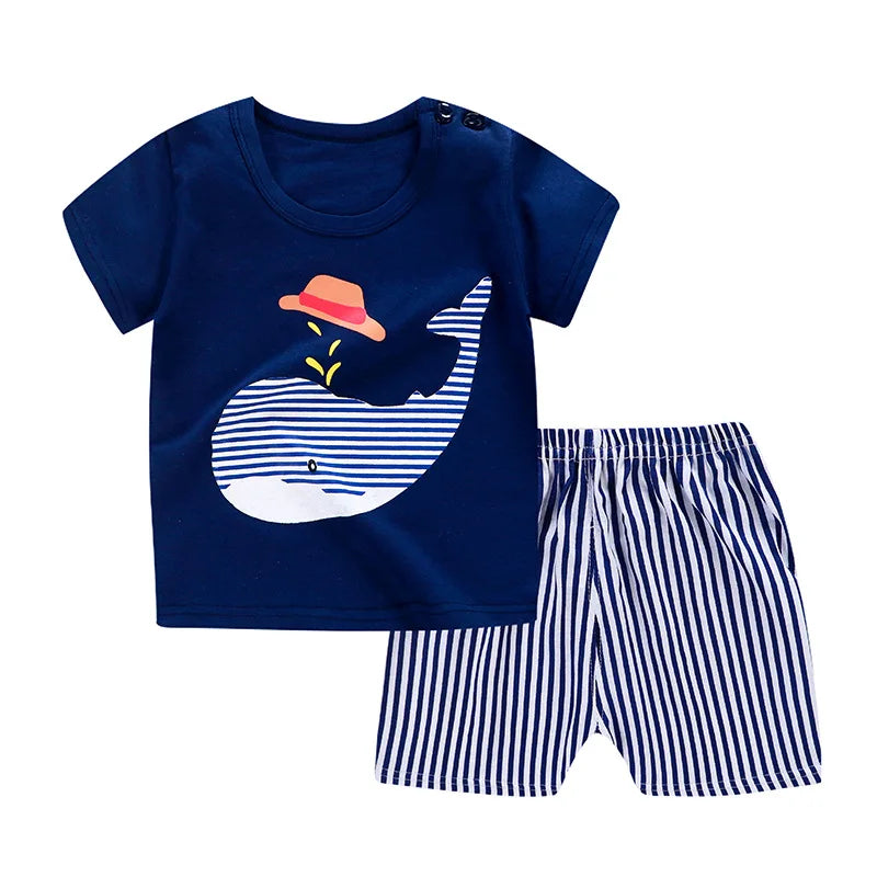 Ensemble garçon 2 pièces Winnie l'Ourson - T-shirt manches courtes + Short - Vêtements d'été pour bébé