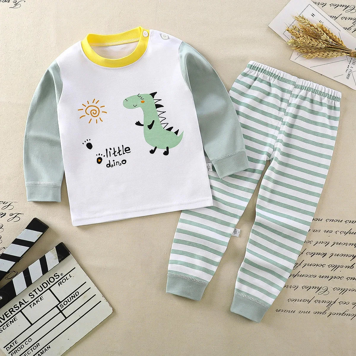Ensemble Pyjama Enfant en Coton - Automne Hiver - Fille et Garçon - Sous-vêtements Chauds