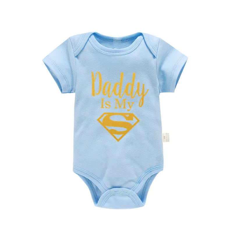 Body bébé "Daddy Is My Hero" imprimé doré - Barboteuse amusante pour nouveau-né fille et garçon