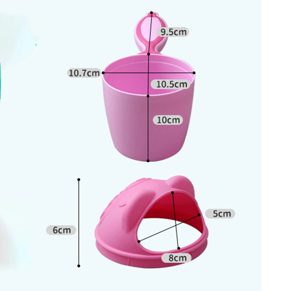 Bonnet de bain bébé mignon à motifs de dessins animés - Gobelet à shampoing pour tout-petits