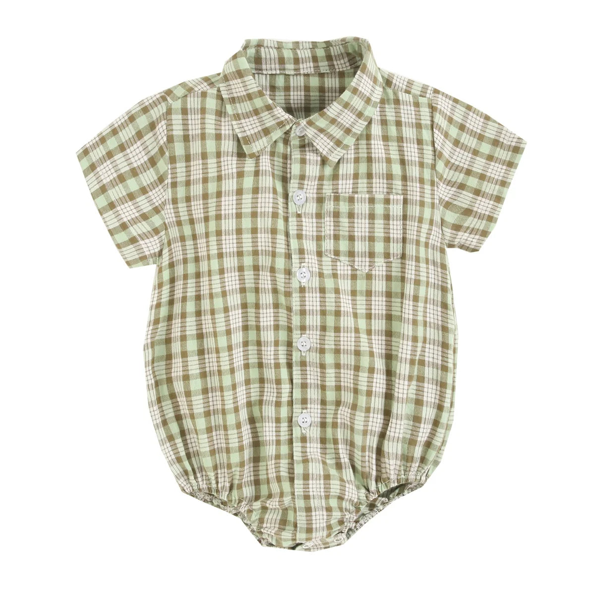 Body Manches Courtes pour Bébé Garçon - Coton Doux - Motif Carreaux - 0 à 12 mois