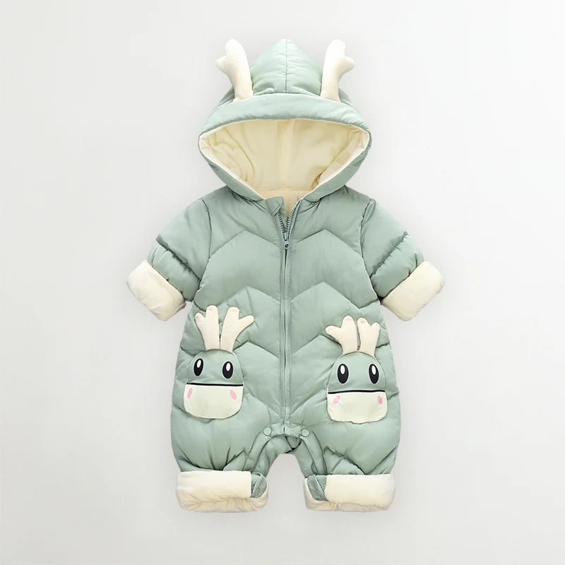 Combinaison d'Hiver pour Bébé - Velours Épais - Motif Cerf - 0 à 2 ans - OLEKID!