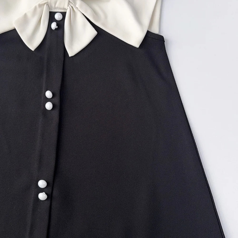 Robe princesse fille sans manches avec décoration nœud - Robe d'été pour anniversaire et fête - 2 à 7 ans
