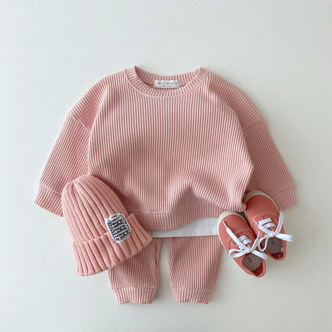 Ensemble Bébé Fille - Coton Tricoté - 2 Pièces - Haut + Pantalon - 1 à 3 ans