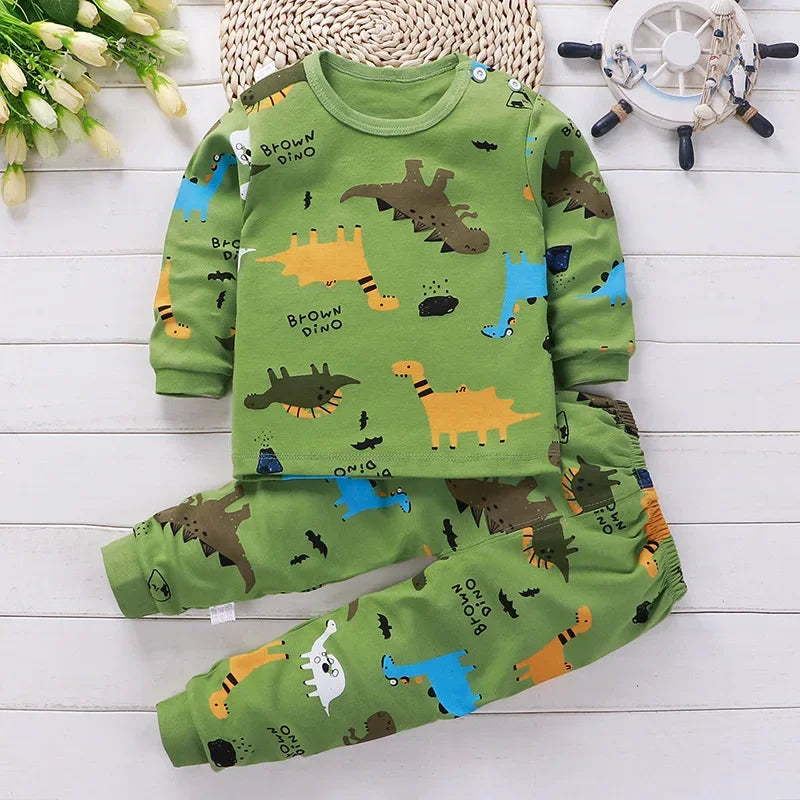 Ensemble Pyjama Enfant en Coton - Automne Hiver - Fille et Garçon - Sous-vêtements Chauds