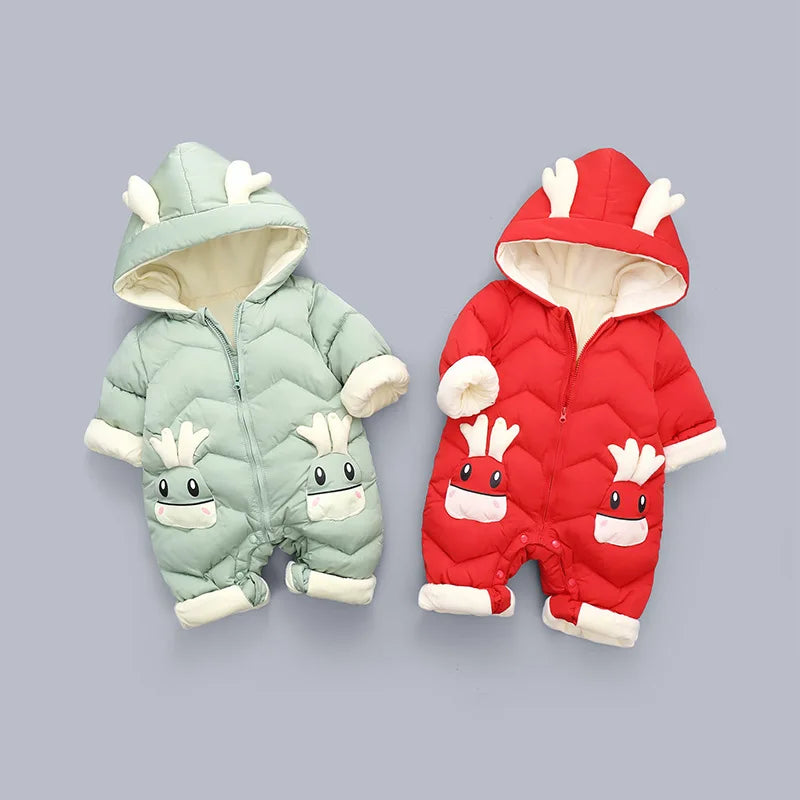 Combinaison d'Hiver pour Bébé - Velours Épais - Motif Cerf - 0 à 2 ans - OLEKID!