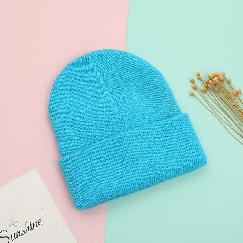 Bonnets Famille Assortis - Papa Maman Enfant Bébé - Coton Tricoté Doux - Couleurs Pastel