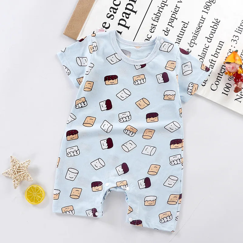 Combinaison d'été pour bébé fille et garçon de 0 à 12 mois - Déguisement bébé - Vêtements bébé en coton - Motif dessin animé