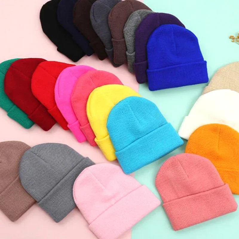 Bonnets Famille Assortis - Papa Maman Enfant Bébé - Coton Tricoté Doux - Couleurs Pastel