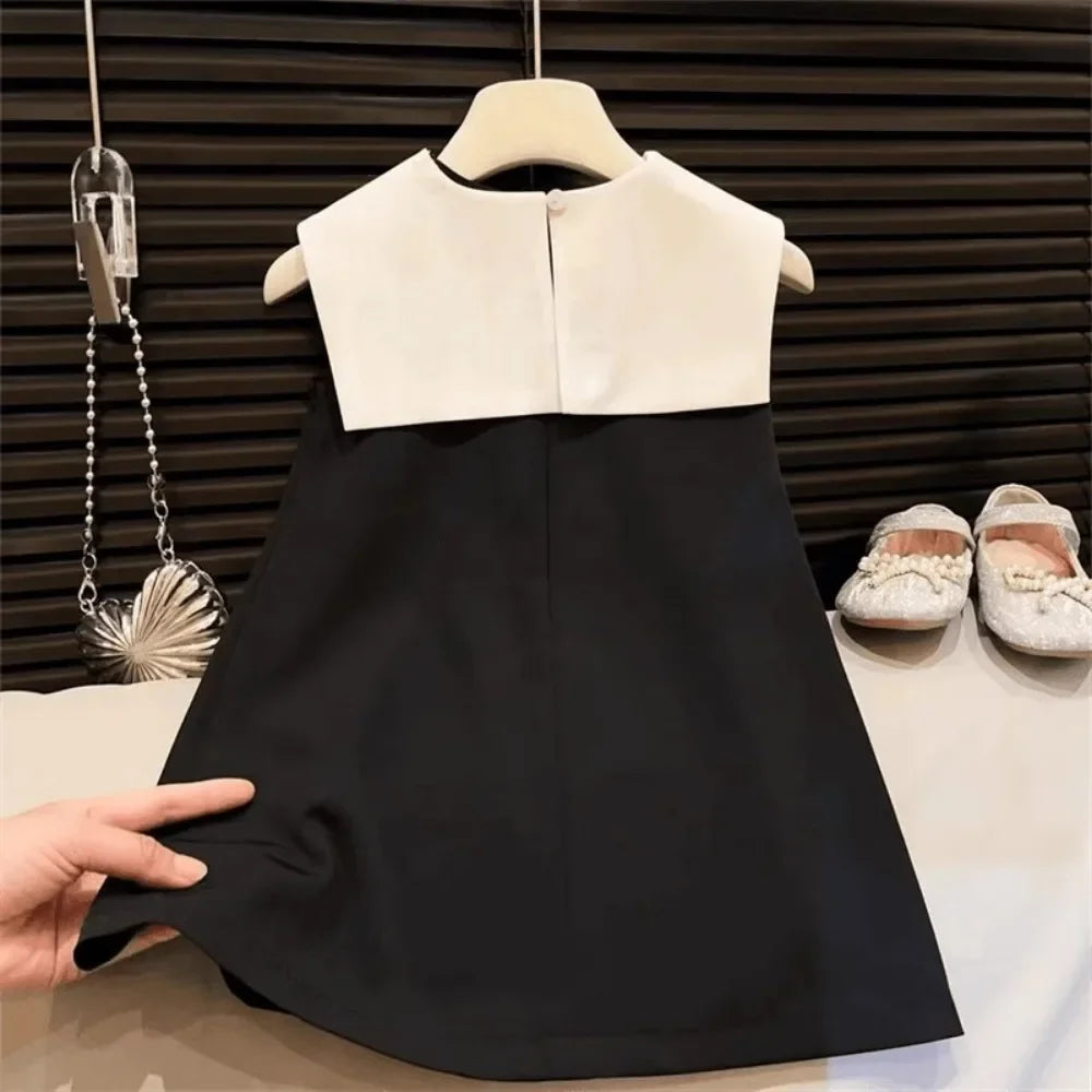 Robe princesse fille sans manches avec décoration nœud - Robe d'été pour anniversaire et fête - 2 à 7 ans