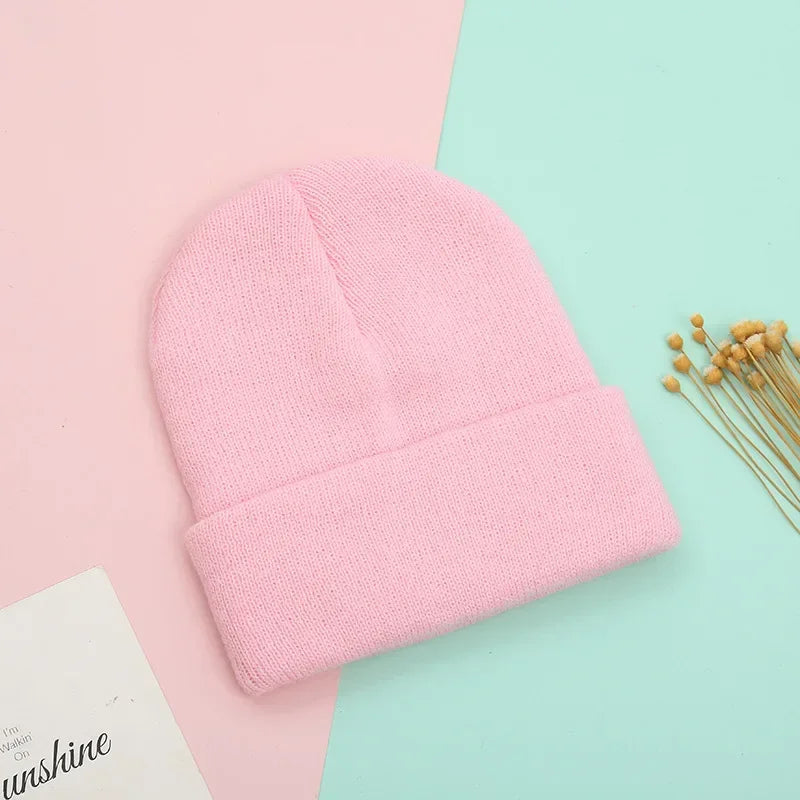 Bonnets Famille Assortis - Papa Maman Enfant Bébé - Coton Tricoté Doux - Couleurs Pastel