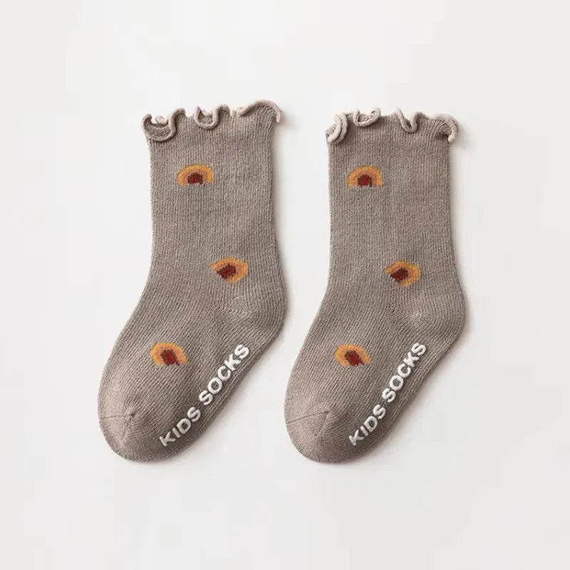 Chaussettes à Volants pour Bébé Fille - Coton Doux - Motif Fleurs - 0 à 5 ans