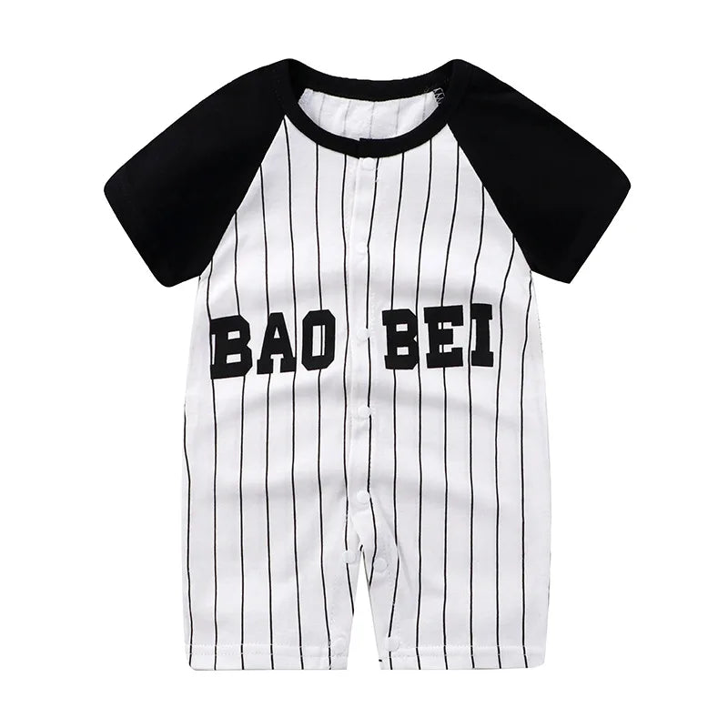 Barboteuse d'été bébé fille et garçon en coton manches courtes - Body pour nouveau-nés
