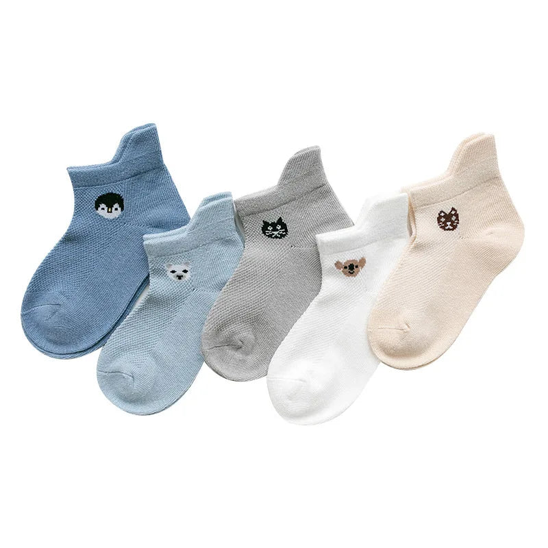 Lot de 5 Paires de Chaussettes Bébé en Coton - Maille Respirante - 0-2 ans