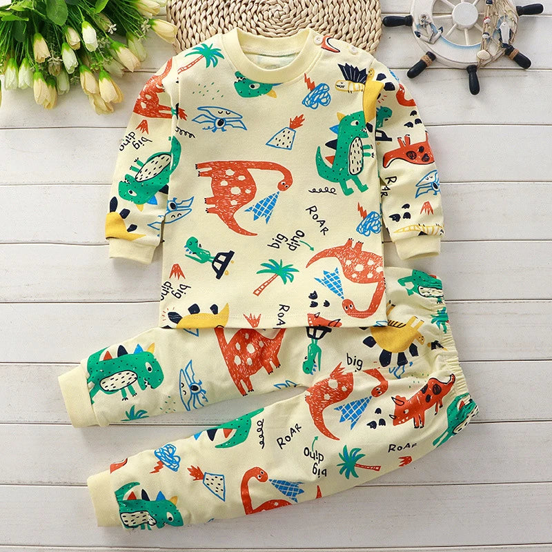 Ensemble Pyjama Enfant en Coton - Automne Hiver - Fille et Garçon - Sous-vêtements Chauds
