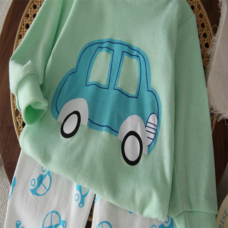 Ensemble Pyjama Enfant en Coton - Automne Hiver - Fille et Garçon - Sous-vêtements Chauds