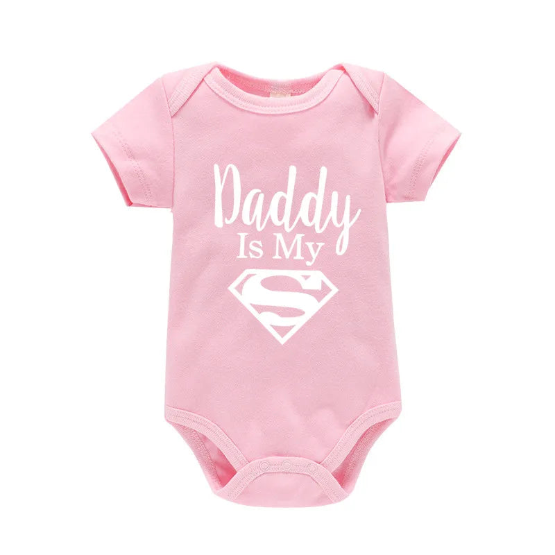 Body bébé "Daddy Is My Hero" imprimé doré - Barboteuse amusante pour nouveau-né fille et garçon