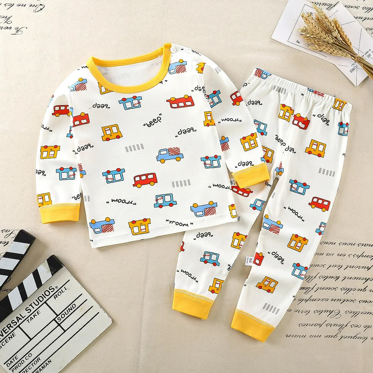 Ensemble Pyjama Enfant en Coton - Automne Hiver - Fille et Garçon - Sous-vêtements Chauds