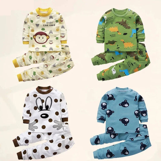 Ensemble Pyjama Enfant en Coton - Automne Hiver - Fille et Garçon - Sous-vêtements Chauds