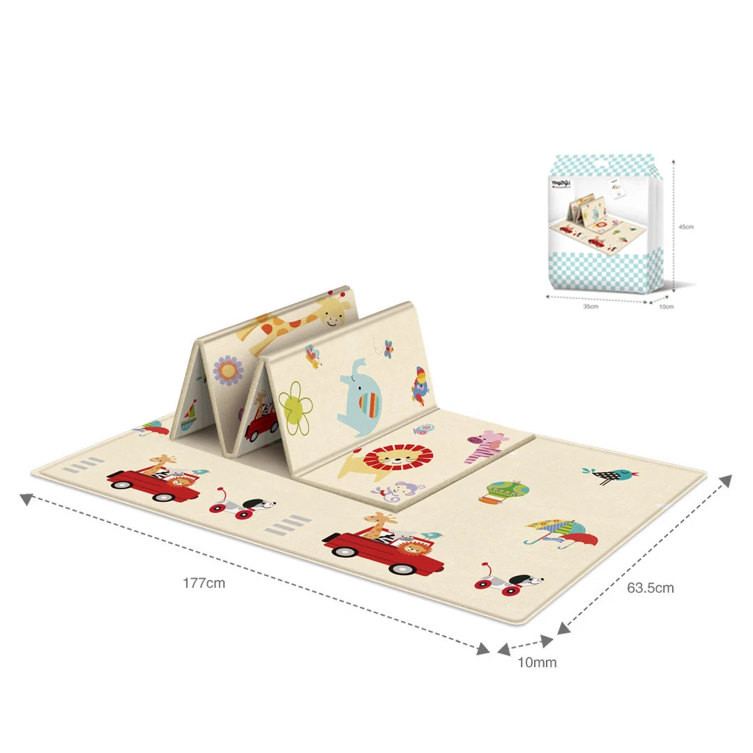 Tapis d'Activités pour Bébé - Double Face - Motifs Cartoon - Imperméable - 177x63.5cm