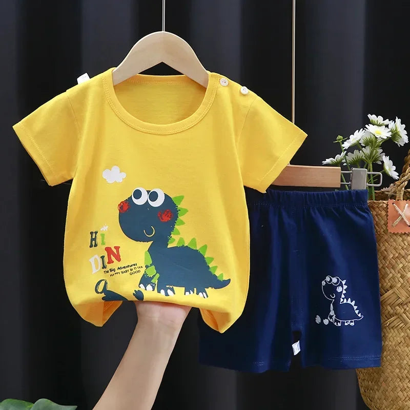Ensemble Été Enfant 2 Pièces - T-shirt et Short en Coton - Fille et Garçon - 0-6 ans