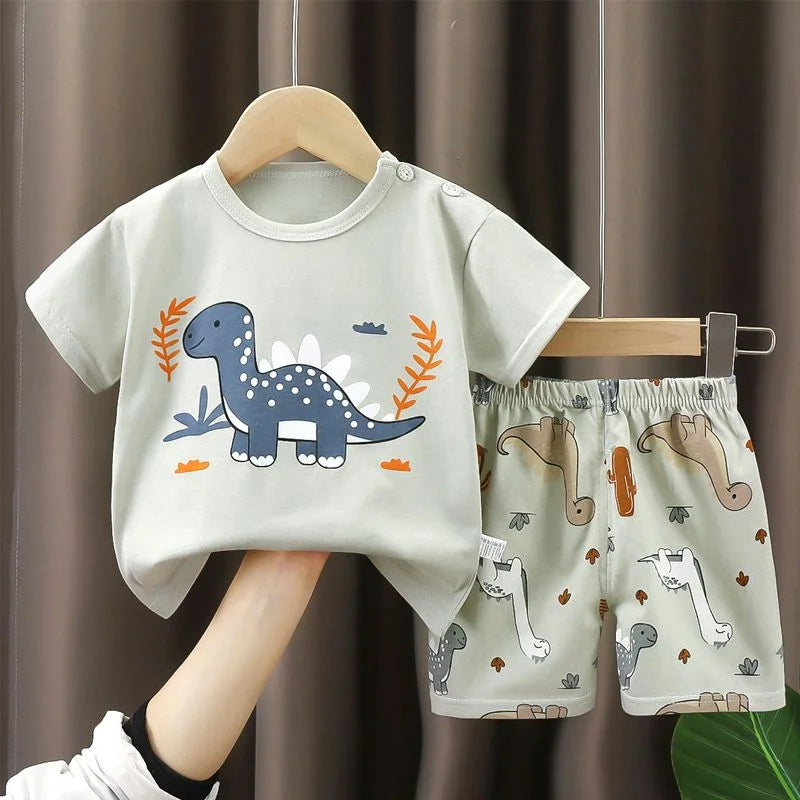 Ensemble Été Enfant 2 Pièces - T-shirt et Short en Coton - Fille et Garçon - 0-6 ans