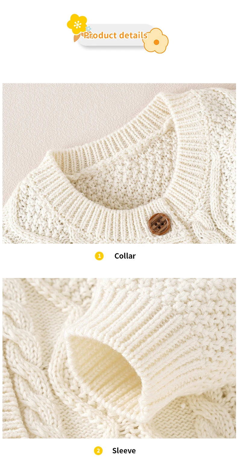 Ensemble Nouveau-né Tricoté - Pull + Pantalon - Coton Doux - 0 à 18 mois