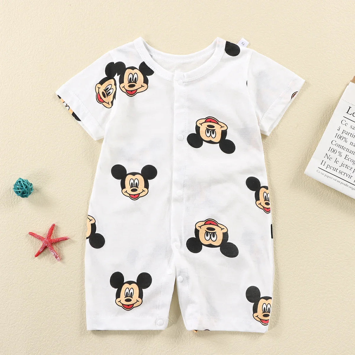 Body Bébé Mickey Mouse Disney - Manches Courtes - Coton Doux - 0-18 mois