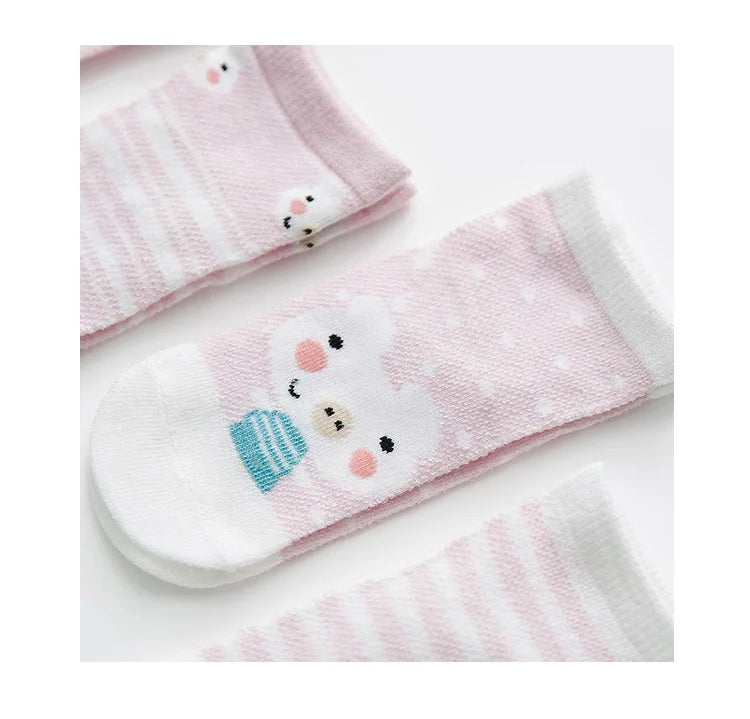 Lot de 5 Paires de Chaussettes Bébé en Coton - Maille Respirante - 0-2 ans