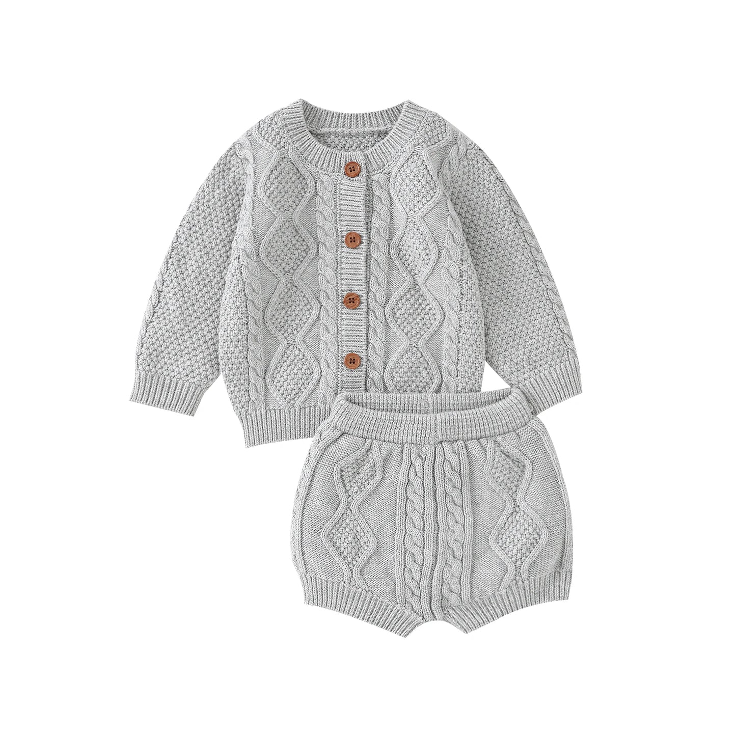 Ensemble Nouveau-né Tricoté - Pull + Pantalon - Coton Doux - 0 à 18 mois