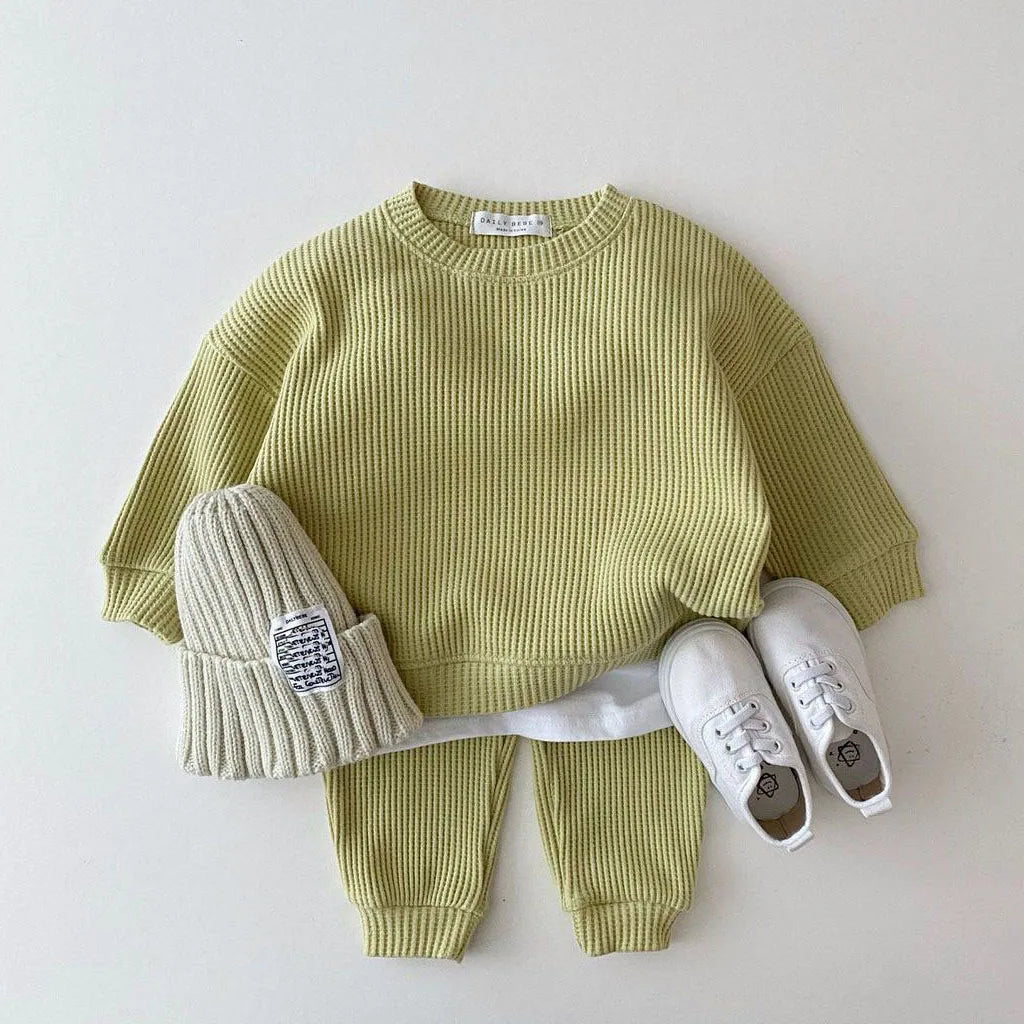 Ensemble Bébé Fille - Coton Tricoté - 2 Pièces - Haut + Pantalon - 1 à 3 ans