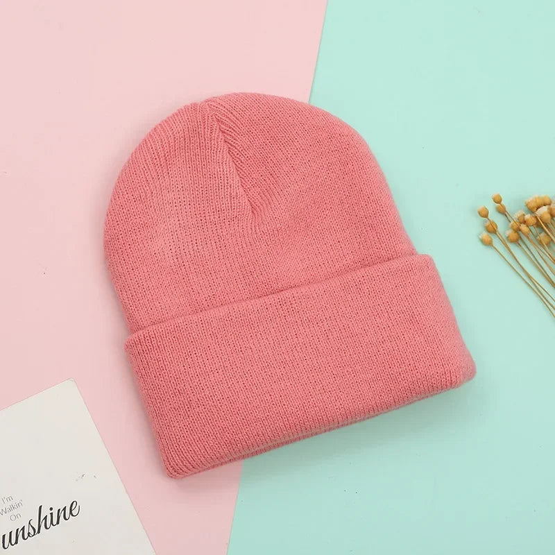 Bonnets Famille Assortis - Papa Maman Enfant Bébé - Coton Tricoté Doux - Couleurs Pastel