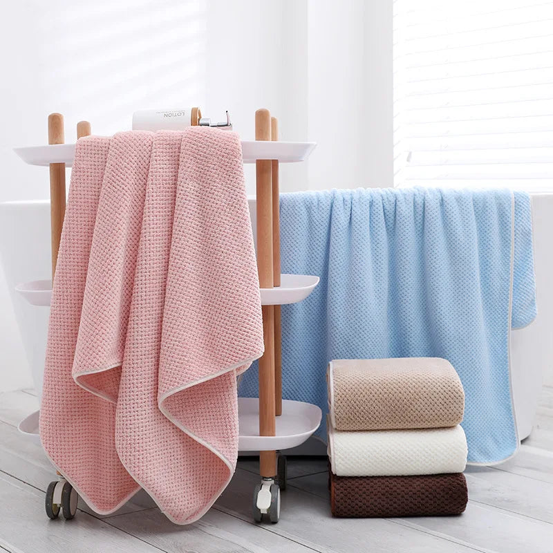 Serviette de Bain Bébé Ultra Douce - Peignoir en Polaire Corail - Couverture Emmaillotage